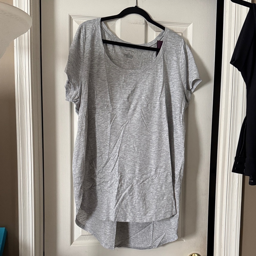 Lane Bryant Light Gray Scoop Neck Tunic Top